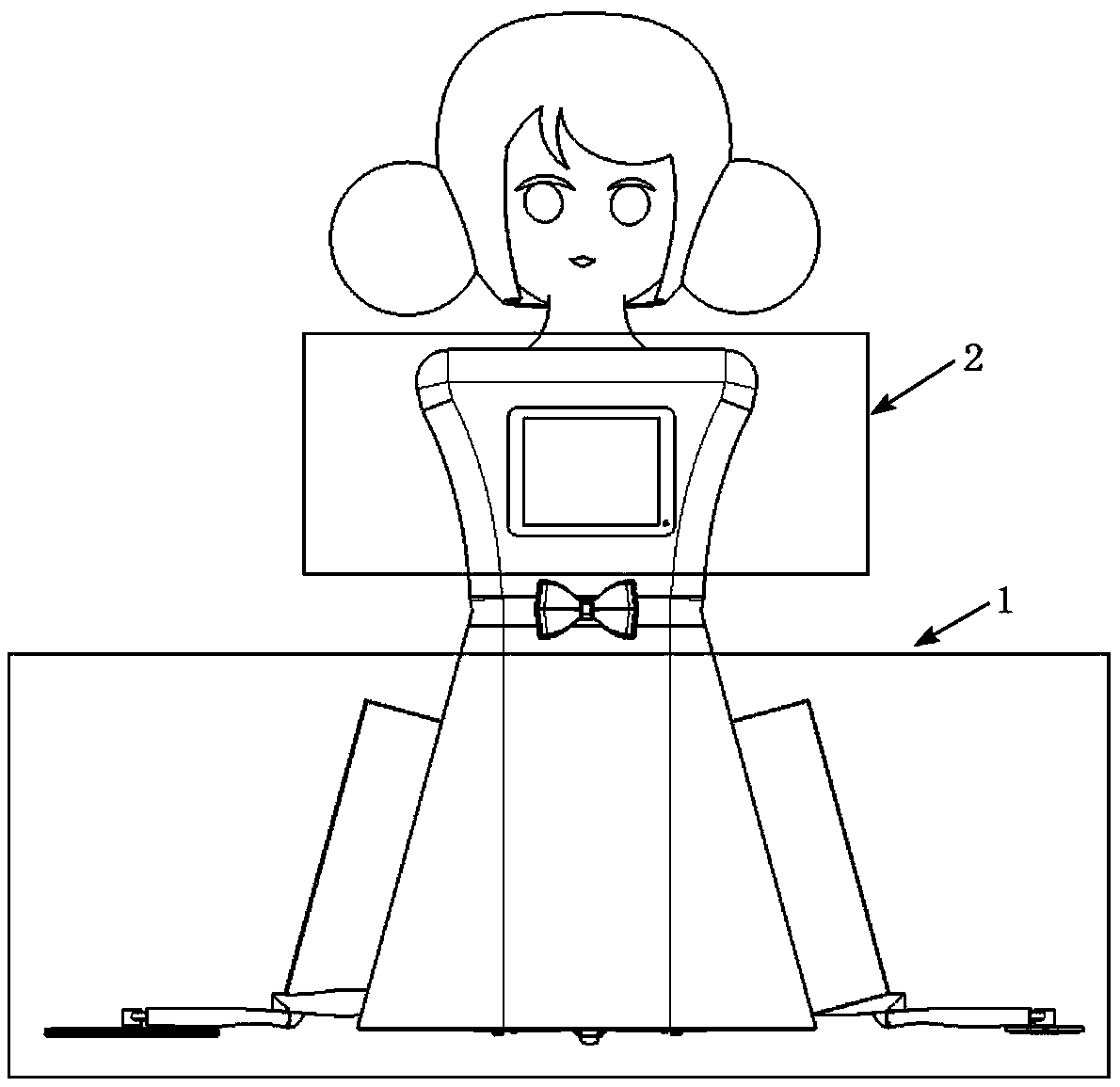 Multifunctional human-shape floor sweeping robot avoiding continually dumping