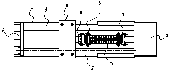 Device and method for testing elongation and pull-apart of integral rubber track in horizontal state