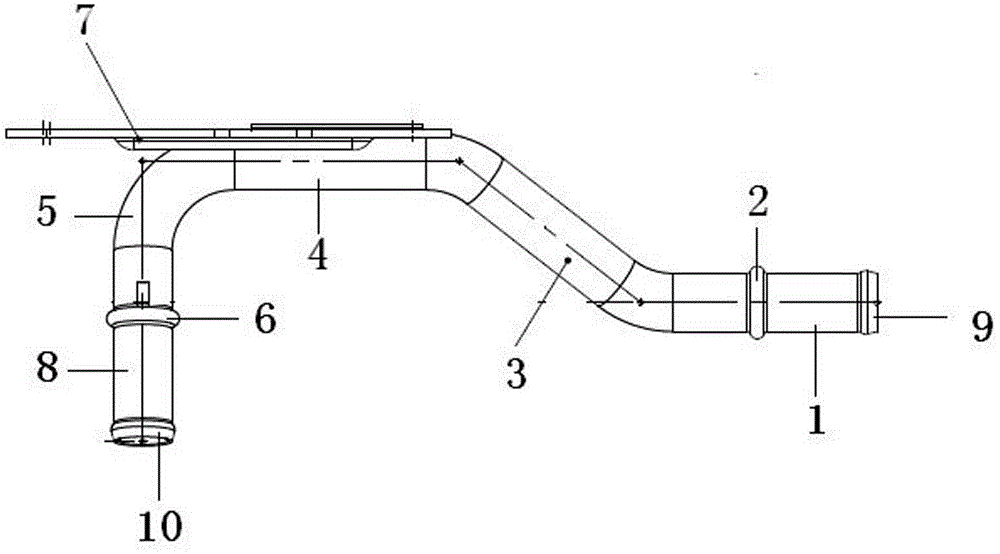 Pipe fitting of engine warm water pipe