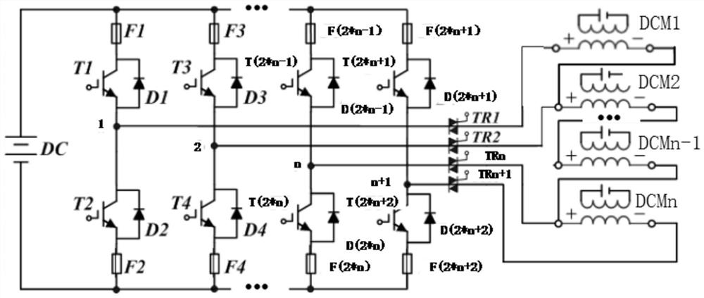 A fault-tolerant control method and control system for multiple direct current motors in series