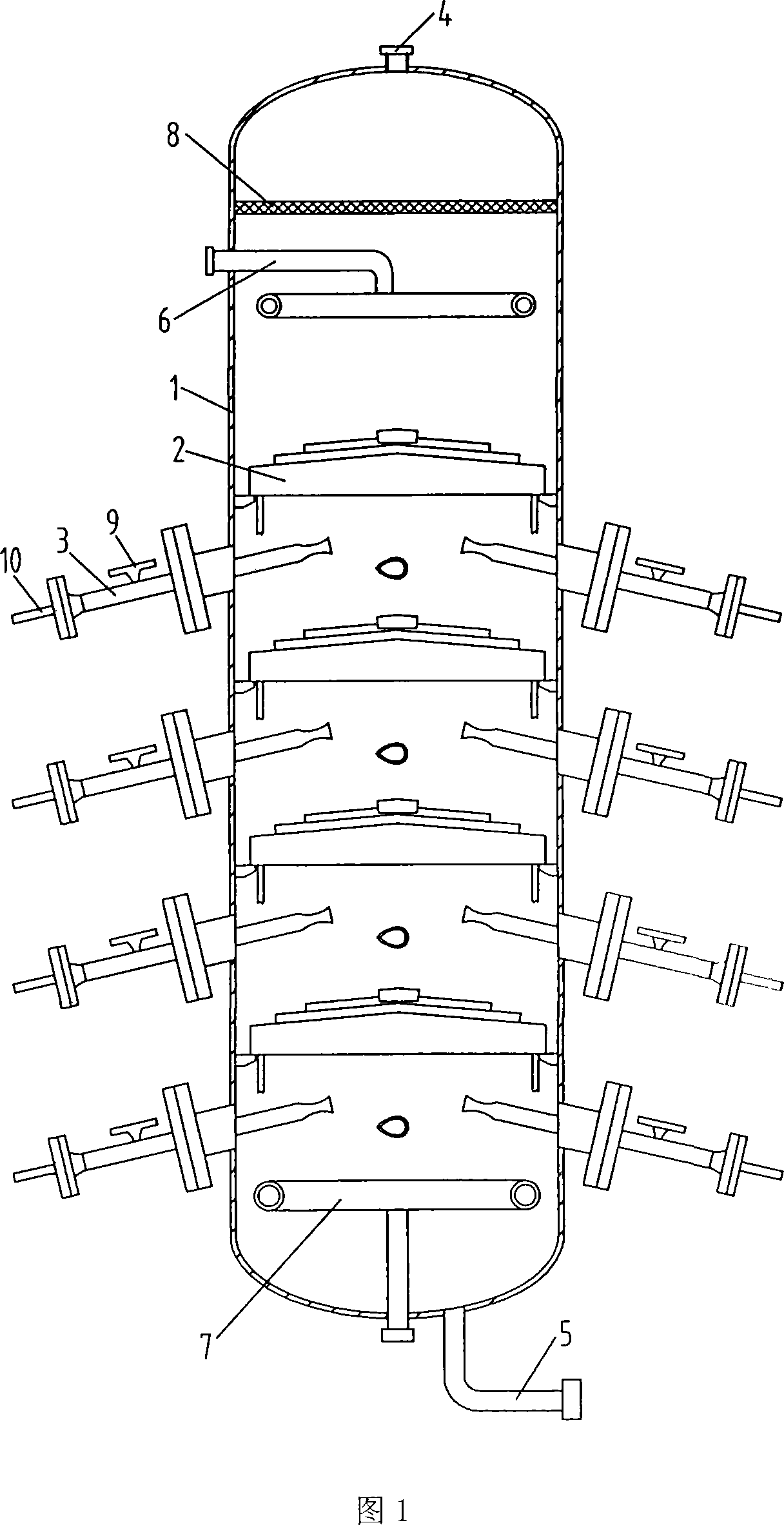 Acetic acid and acetic anhydride carbonyl reaction kettle for gas liquid ejecting combined slurry bed