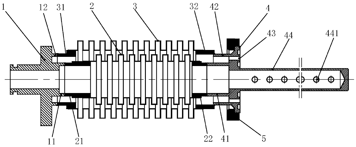 Marine gas double-wall corrugated pipe and welding method thereof