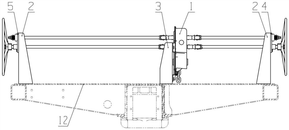 Railway wagon hand braking device suitable for integrated braking of bogie