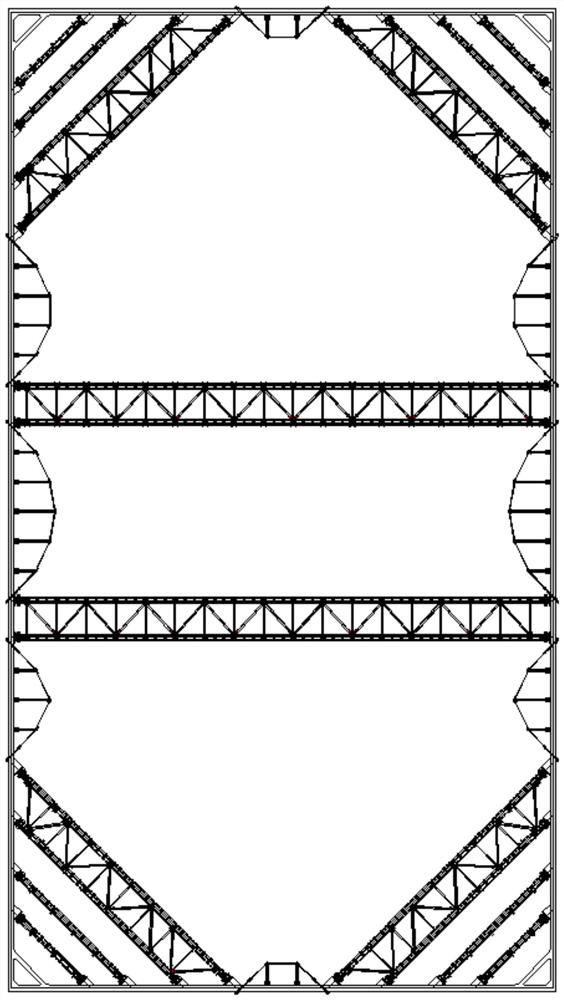 Combined foundation pit support beam string structure