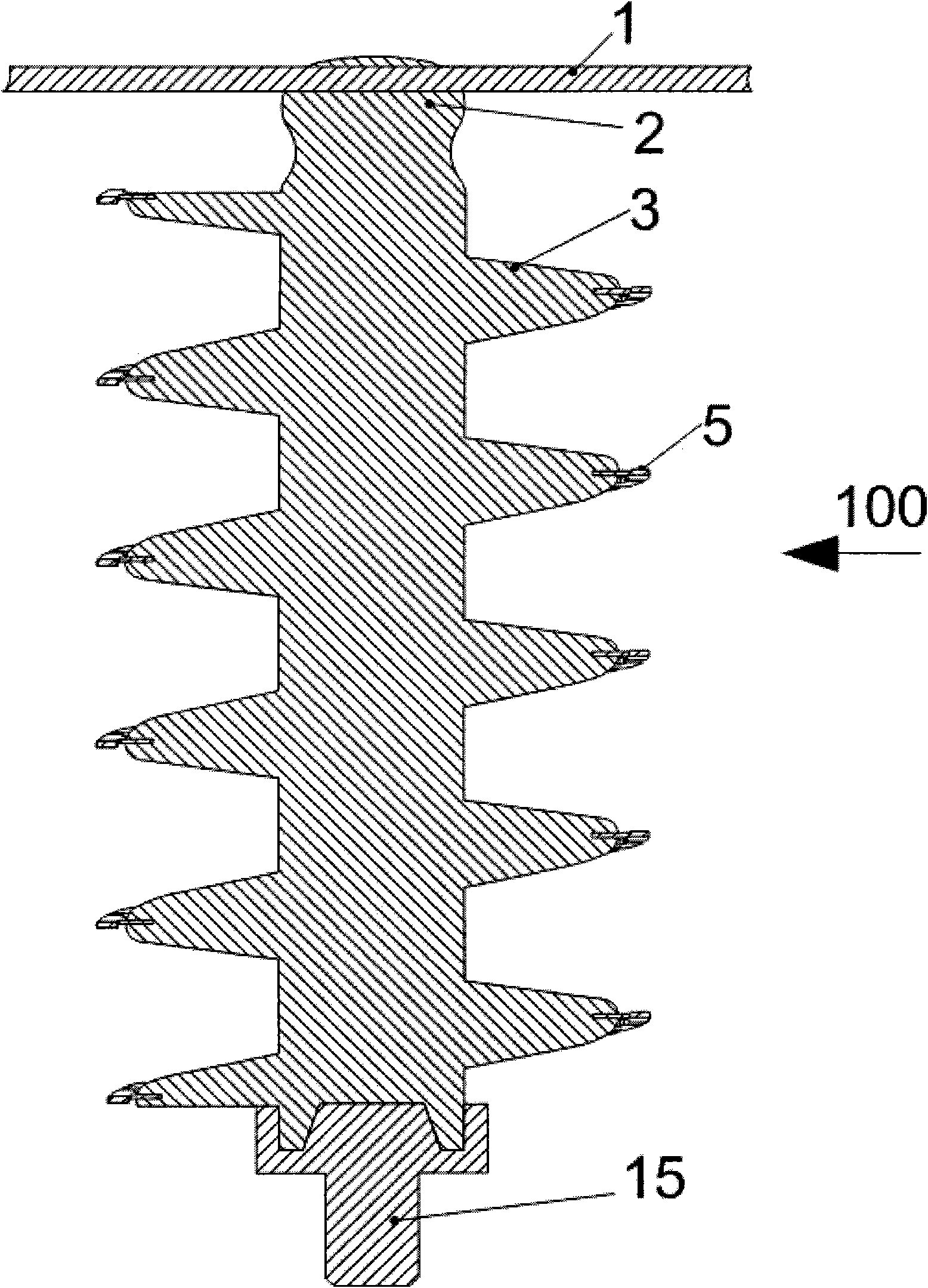 High-voltage insulator and a high-voltage electric power line using said insulator