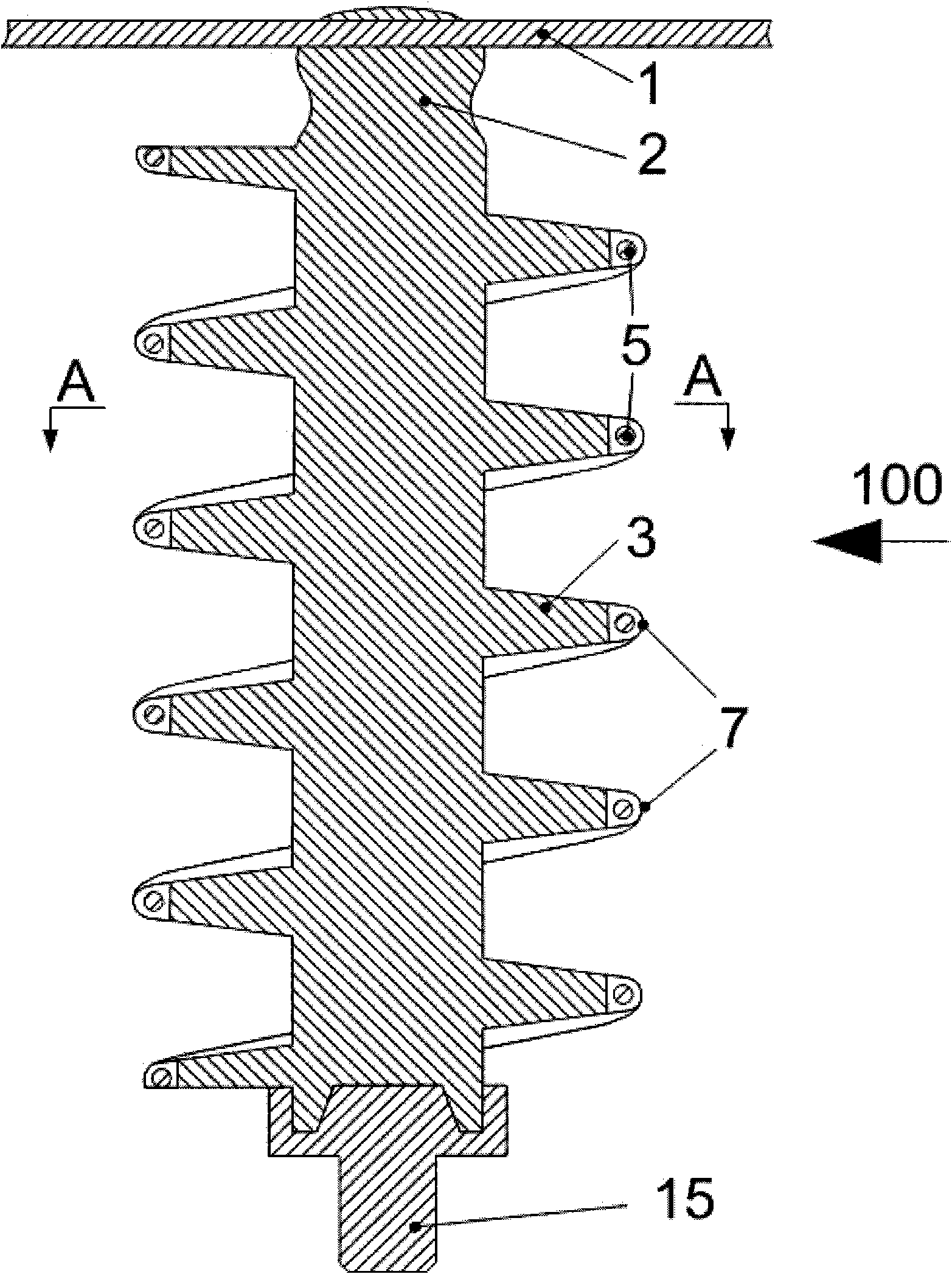 High-voltage insulator and a high-voltage electric power line using said insulator