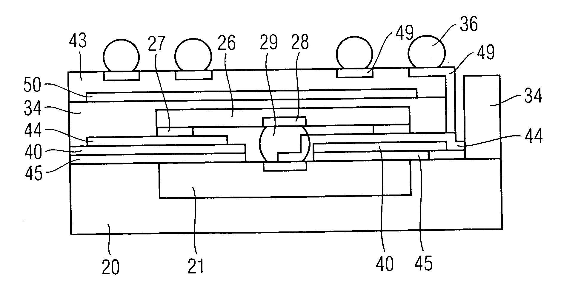 Semiconductor apparatus having stacked semiconductor components