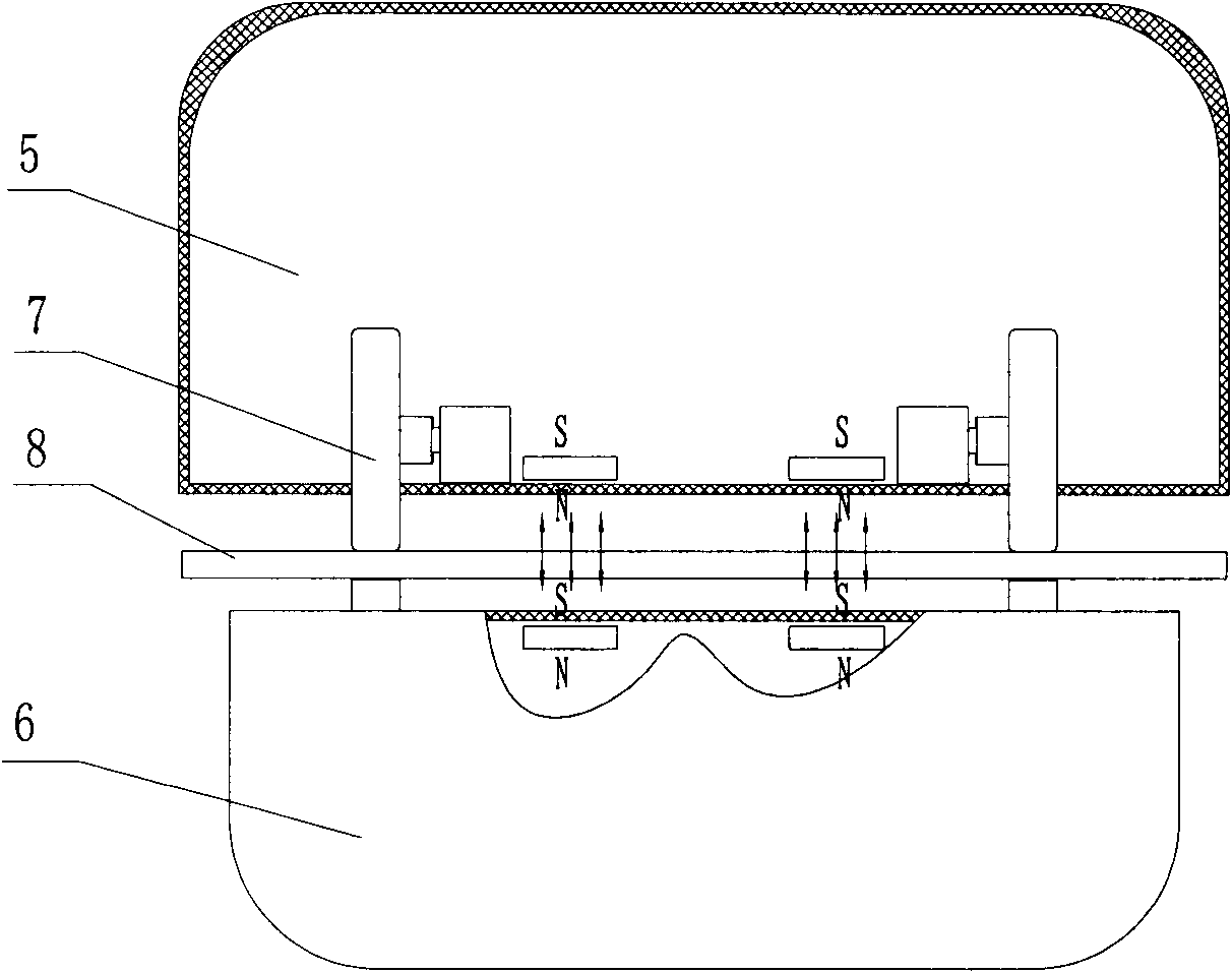 Traveling device and glass wiping robot with same