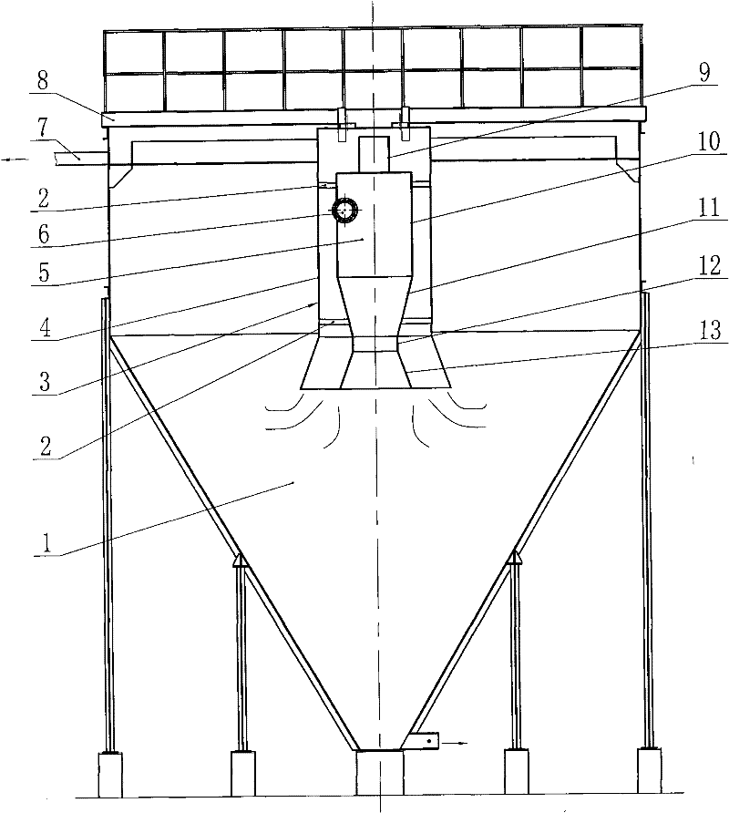 Deep-cone concentration machine used for acid waste water treatment in non-ferrous metal industry