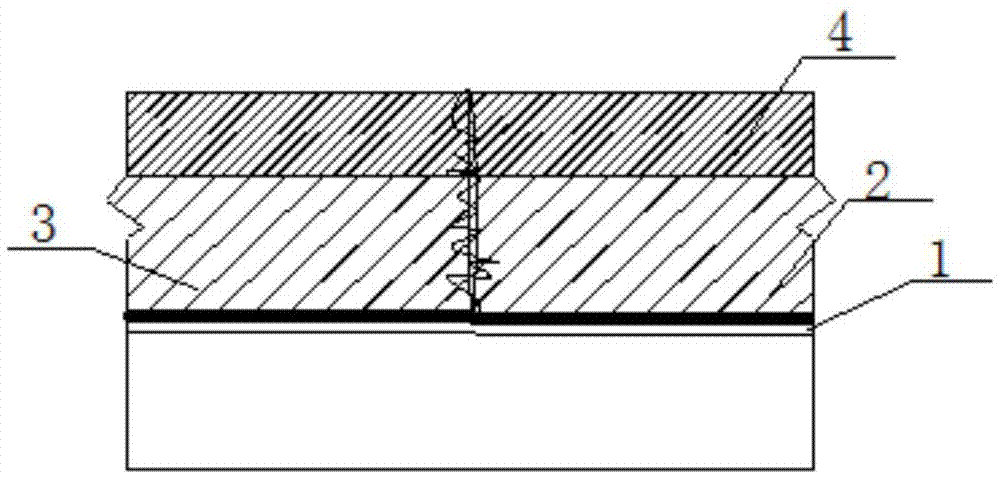 Reflection crack repairing structure and reflection crack repairing process