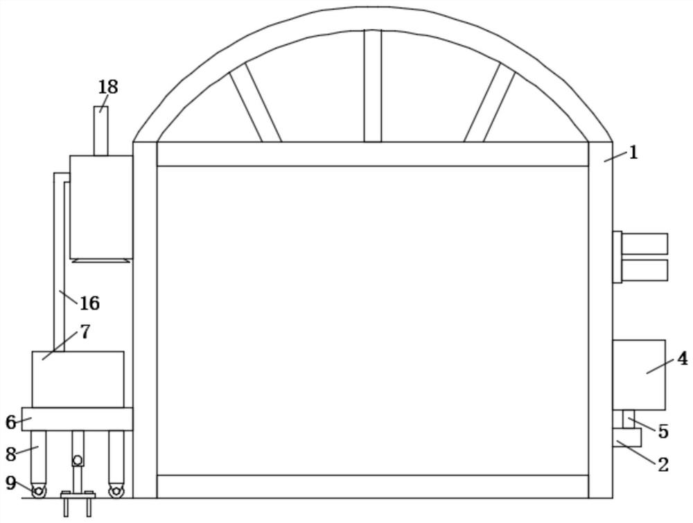 Greenhouse temperature and humidity adjusting equipment based on melon, fruit and vegetable planting