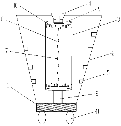 Clothes dyeing machine with air blowing rotary clothes rack