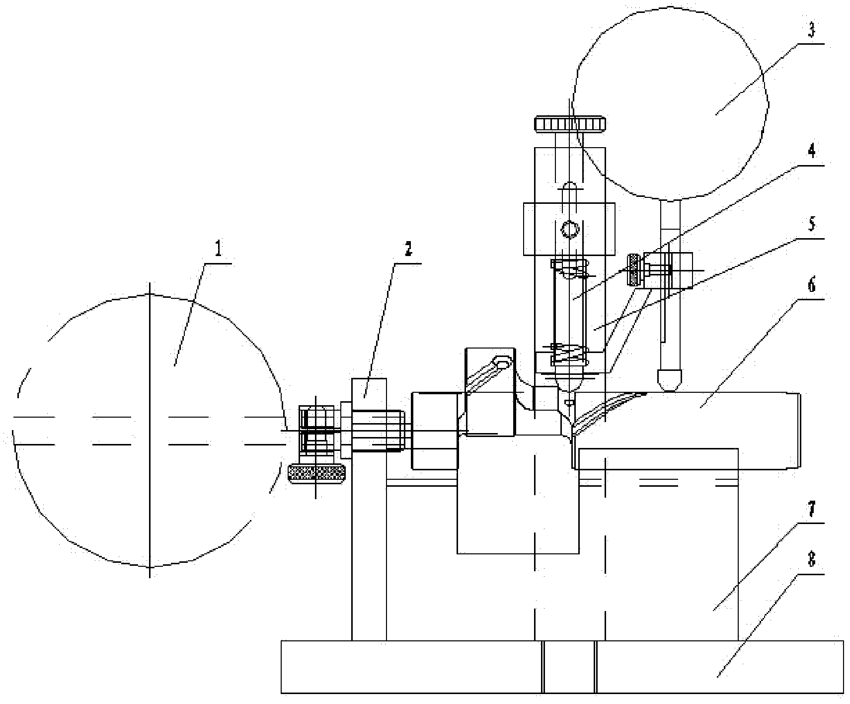 Special measurer for distance between arc and end face of crankshaft