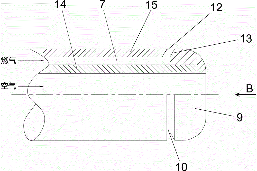 Ignition and stable combustion device for industrial gas burner