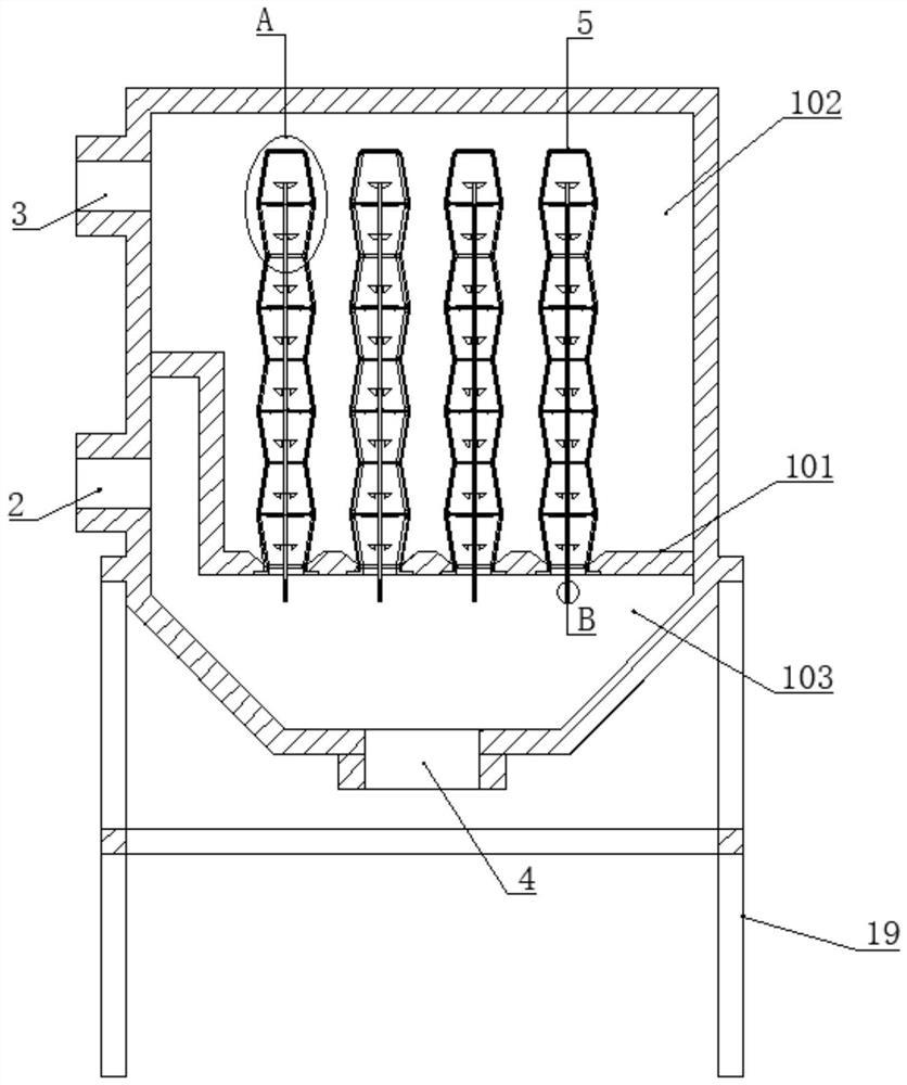 Waste gas dust removal device