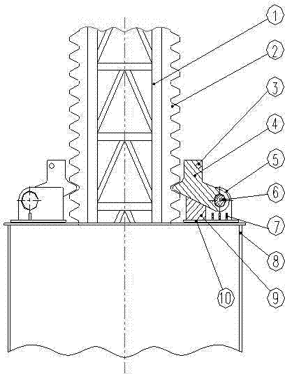 Lifting rack random locking mechanism of truss pile leg platform