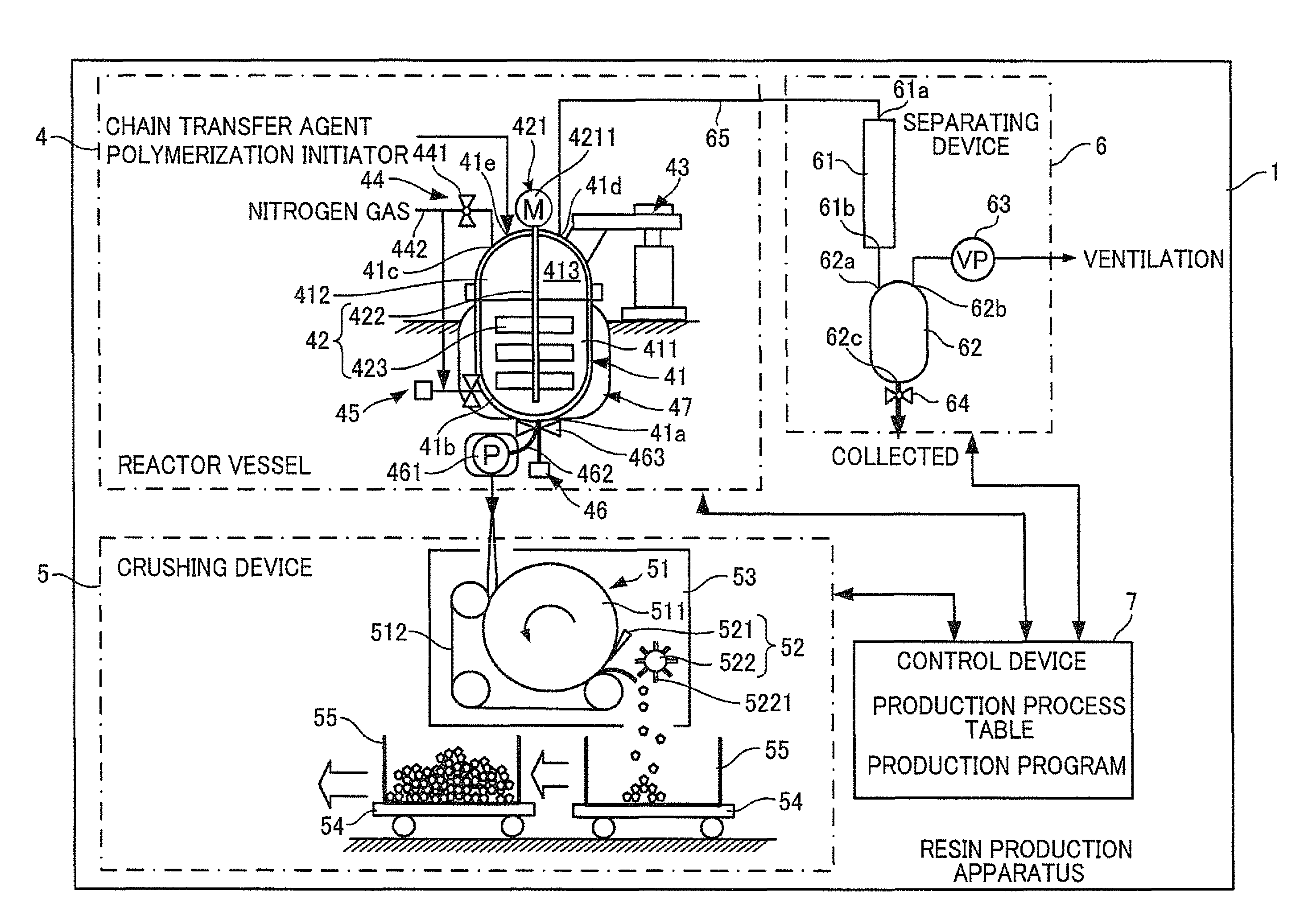 Resin production apparatus and resin production method