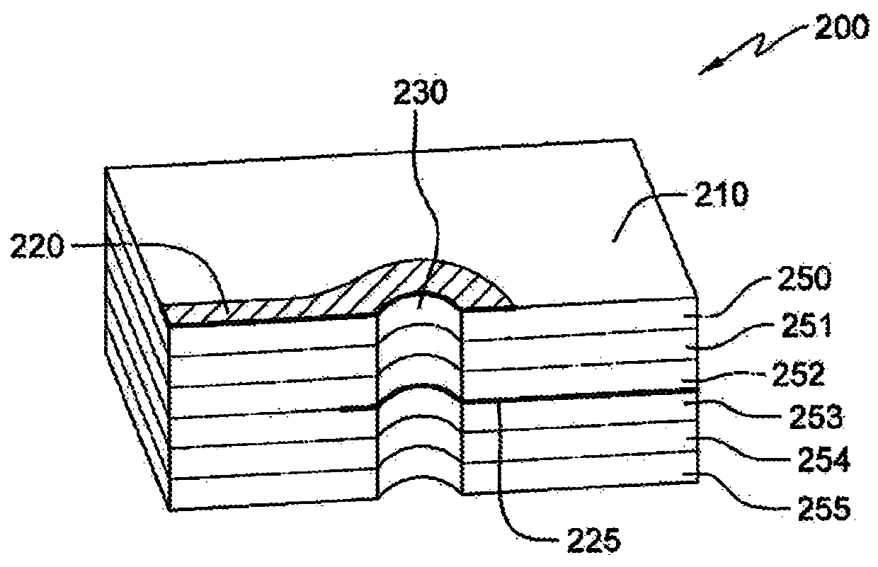 Forming conductive vias using a light guide