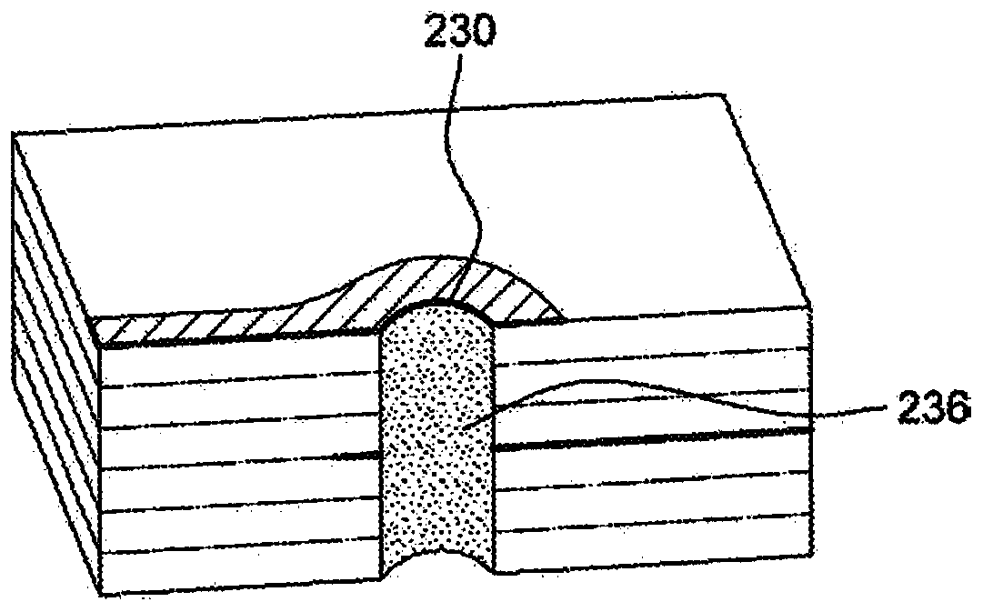 Forming conductive vias using a light guide