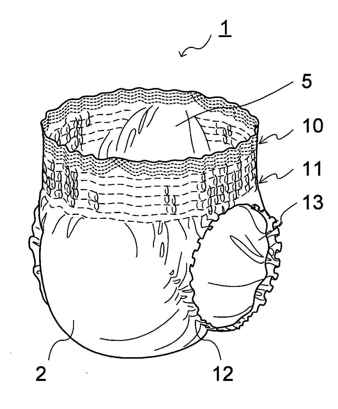 Panty type diaper (brief-type diaper)