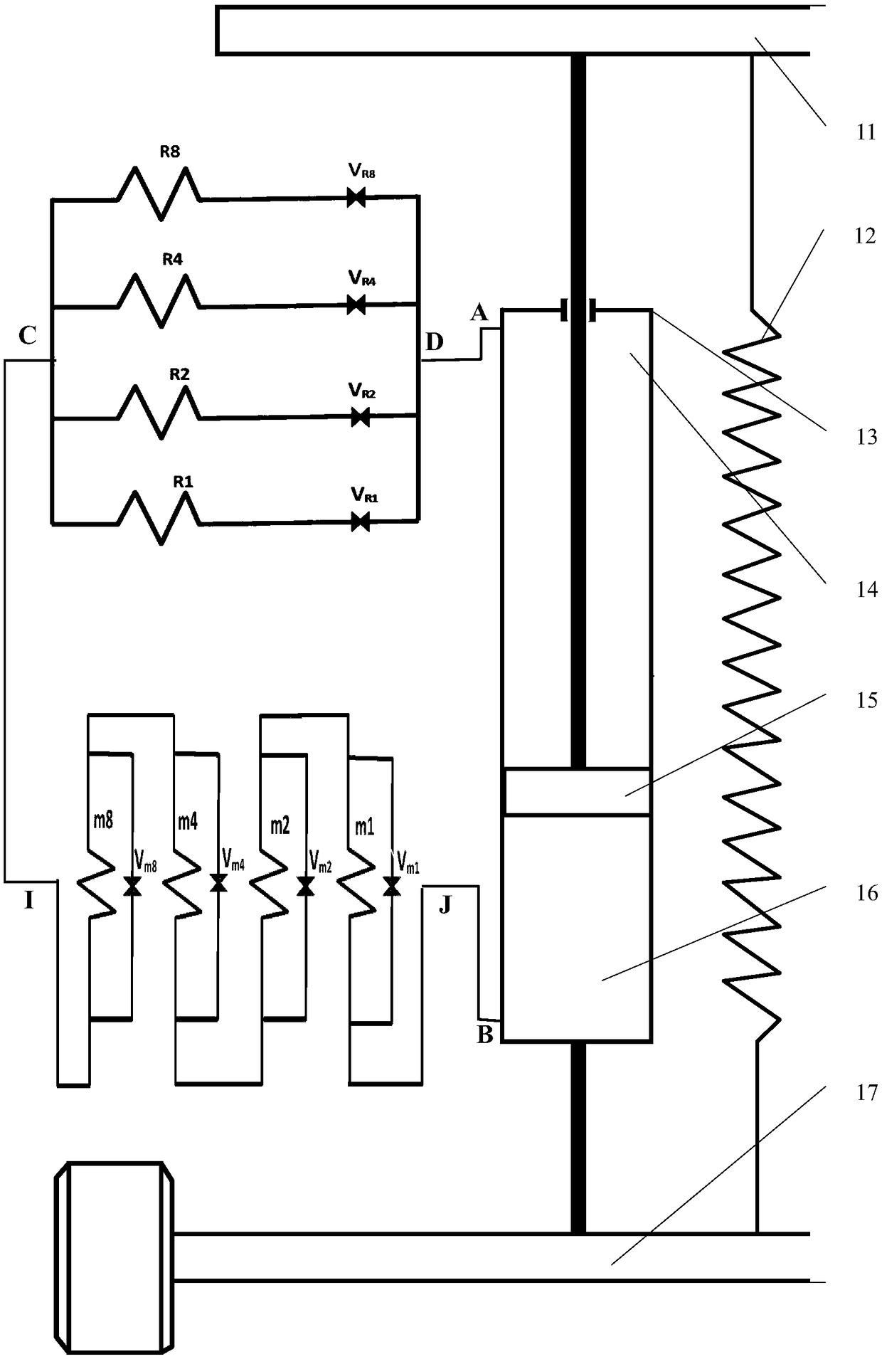 A parallel-series capillary variable system natural frequency automobile shock absorber operating method