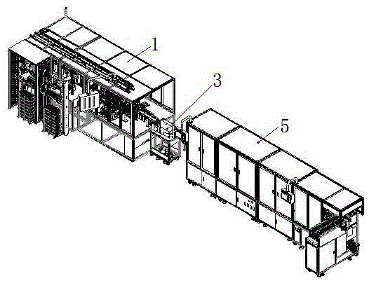 Positive and negative electrode welding and membrane covering assembly line of battery