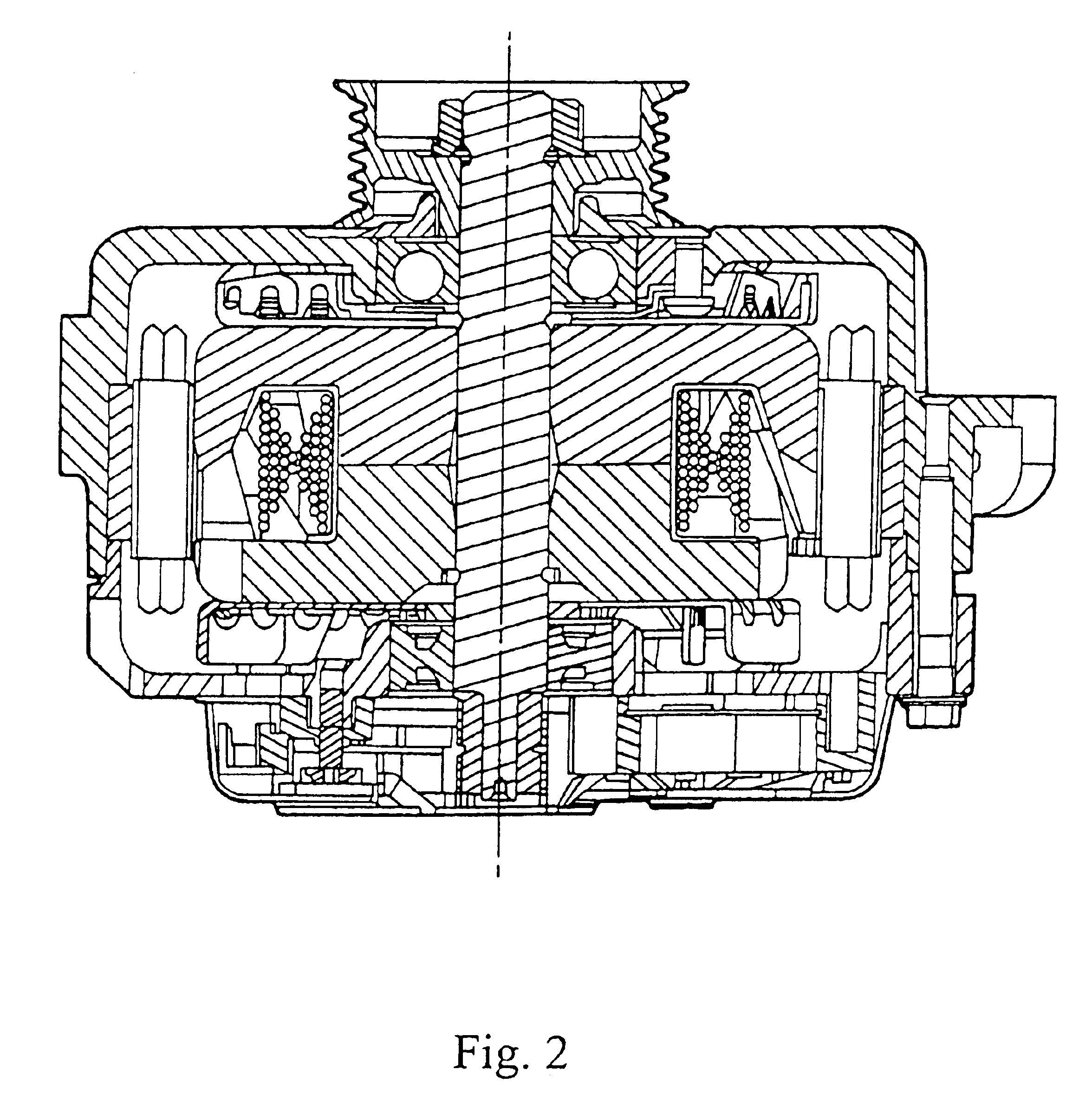 Automotive alternator stator assembly with rectangular continuous wire