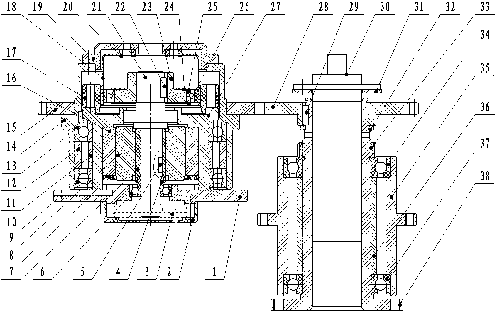 Harmonic wave speed reducing mechanism of inertance stabilizing tracking platform