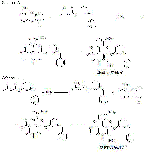 Synthetic method for benidipine hydrochloride intermediate