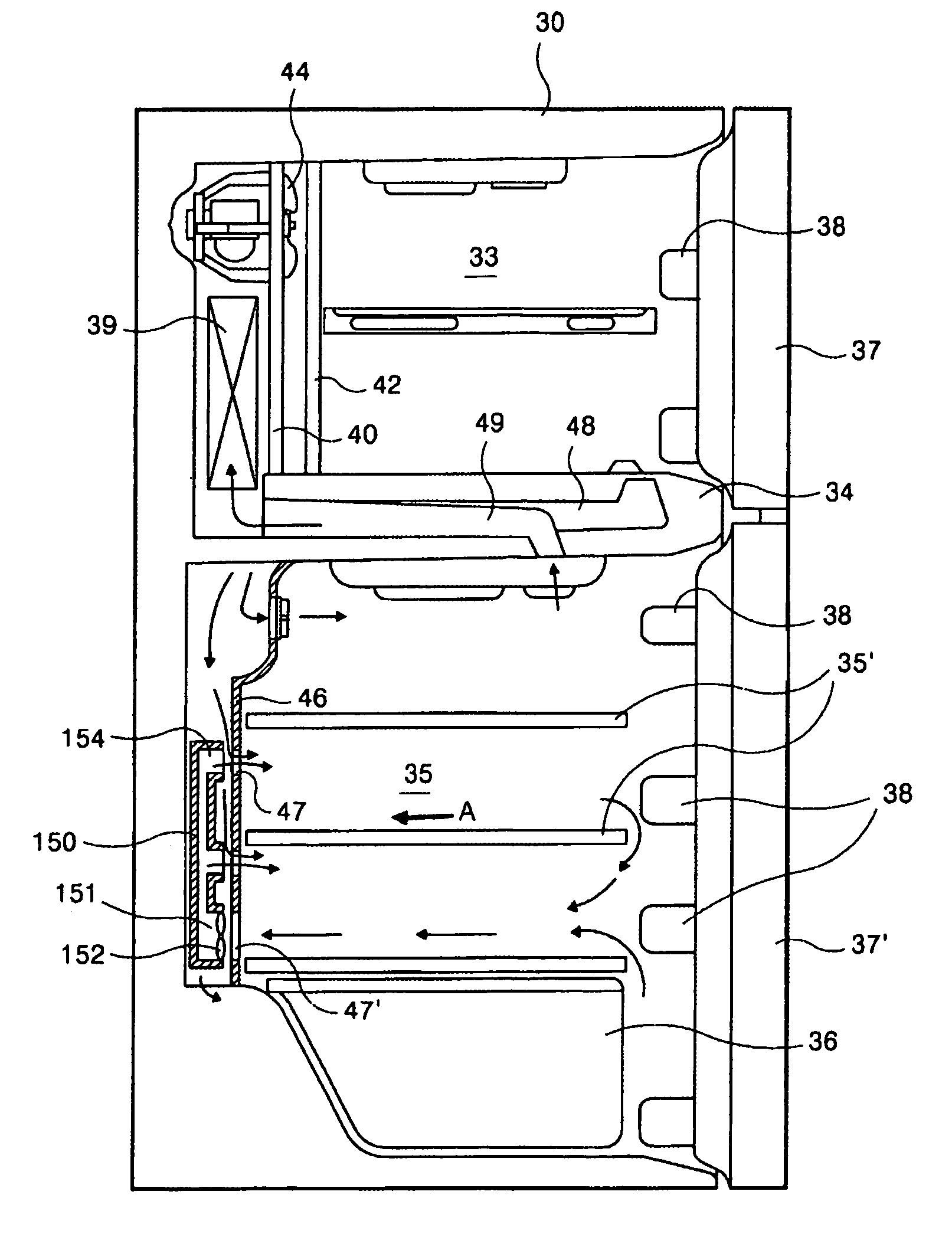 Apparatus and method for controlling cold air circulation in refrigerator