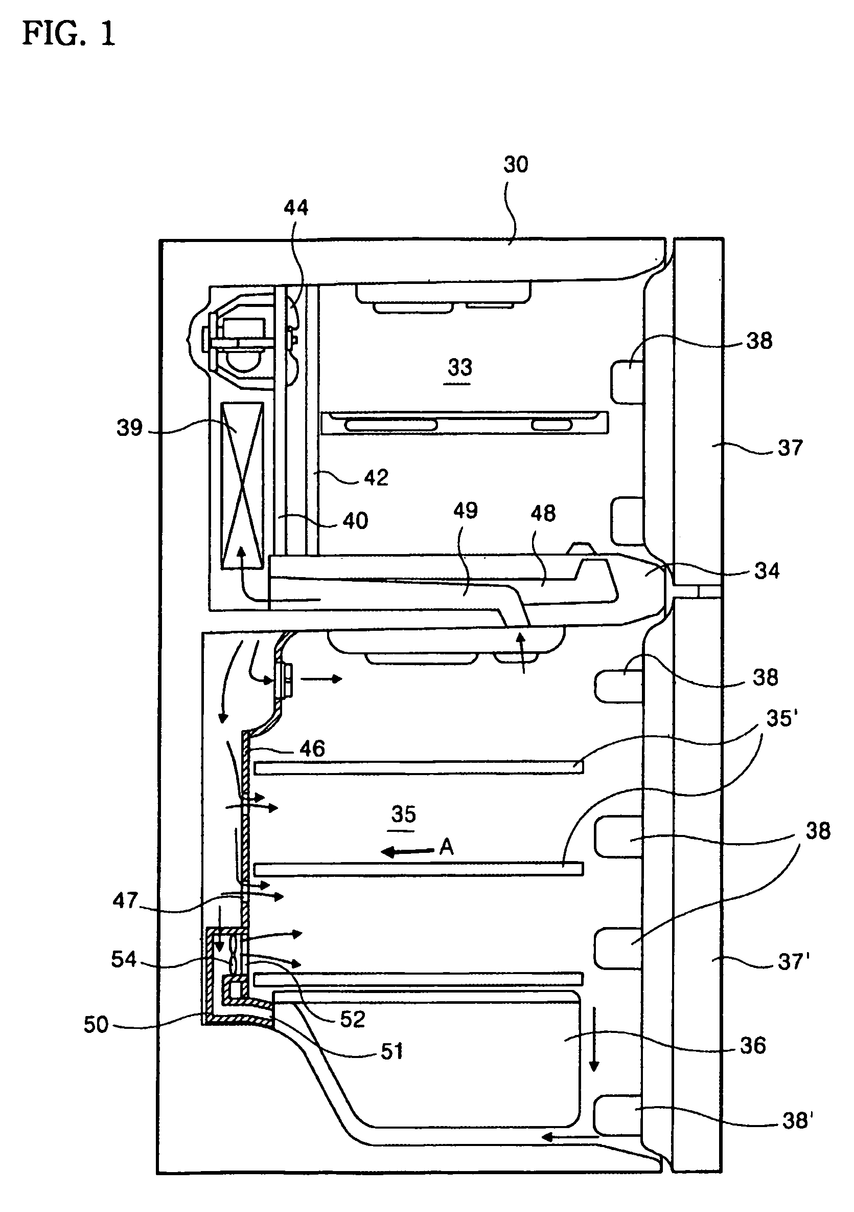 Apparatus and method for controlling cold air circulation in refrigerator