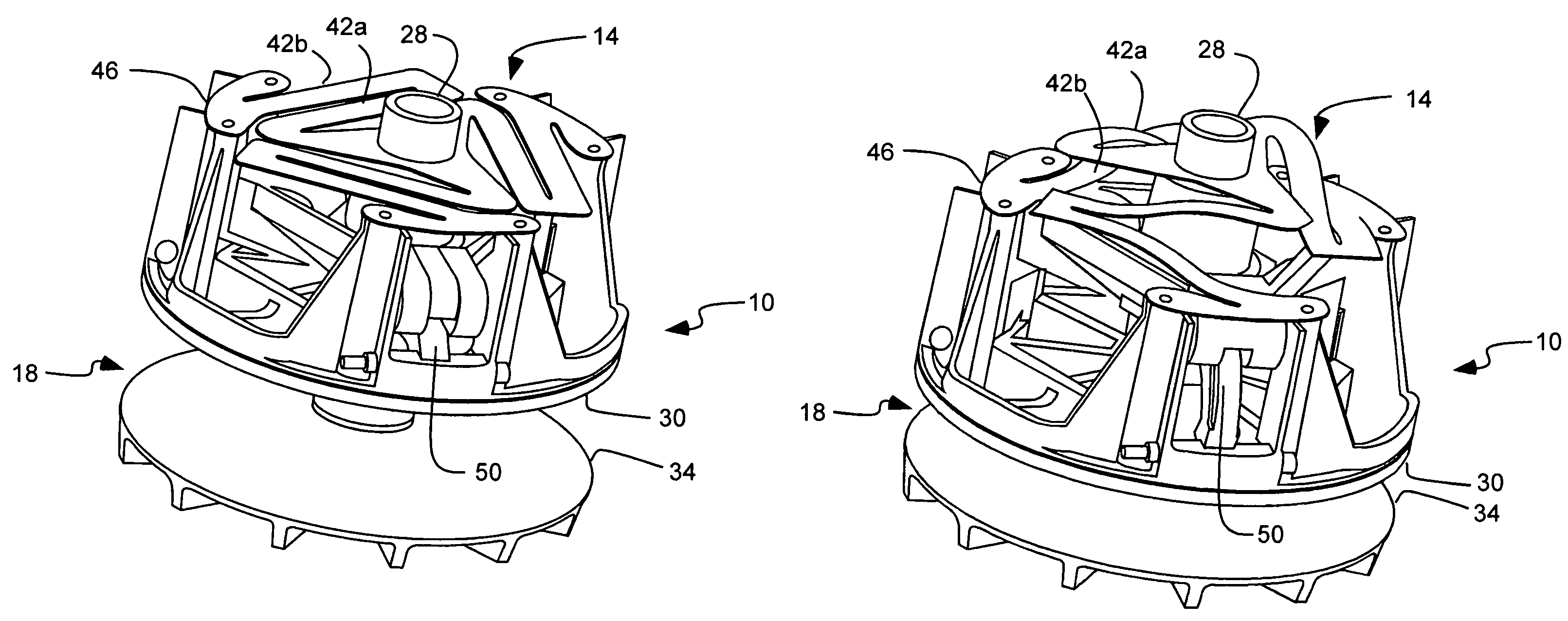 Continuously variable transmission or clutch with ortho-planar compliant mechanism