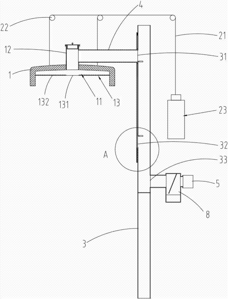 A mechanism for lifting and lowering the dust-absorbing furnace cover and an industrial furnace using the mechanism