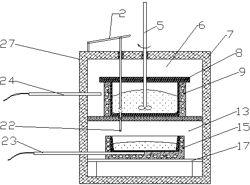 Leakage-injection production device for non-oxide chalcogenide glass and production method thereof