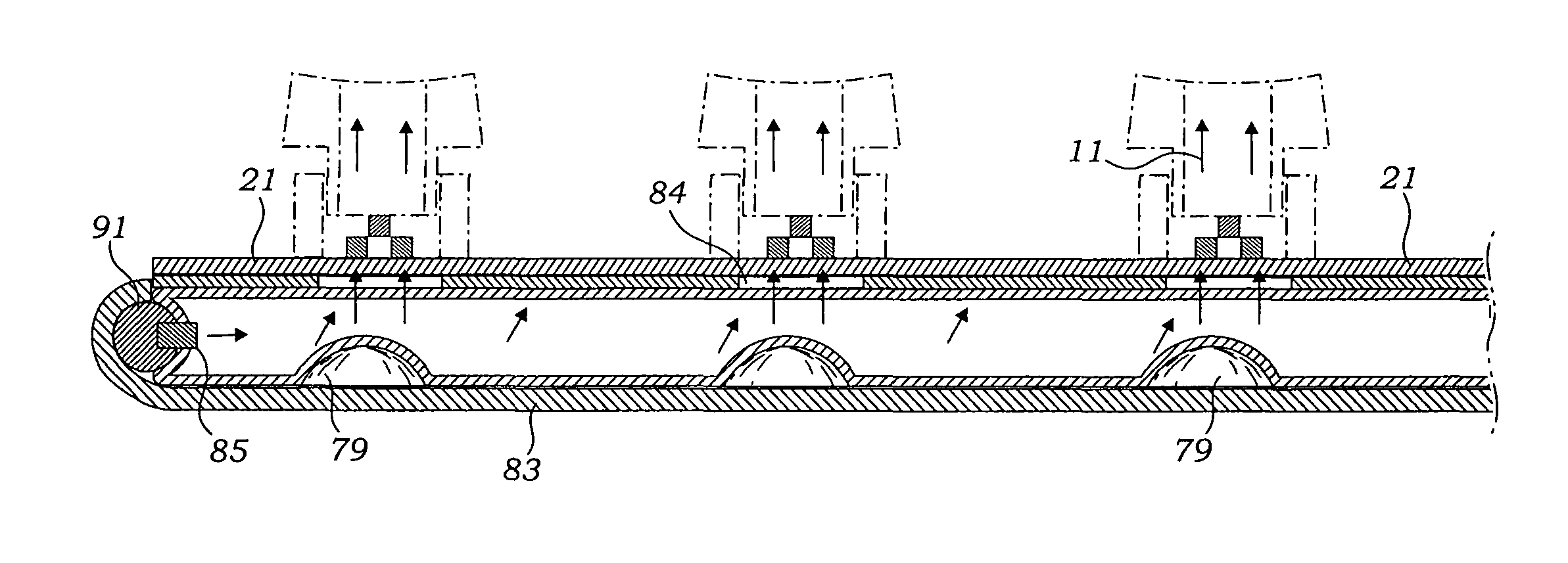 Cavity filled lightpipe for illuminating keys of a keyboard