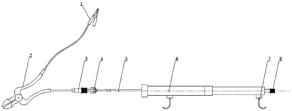 High-voltage test device for lightning arrester of power transmission line