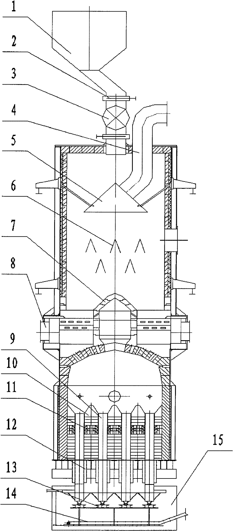 Methane-circulating retort capable of handling 500 to 1,000 tons of oil shale daily