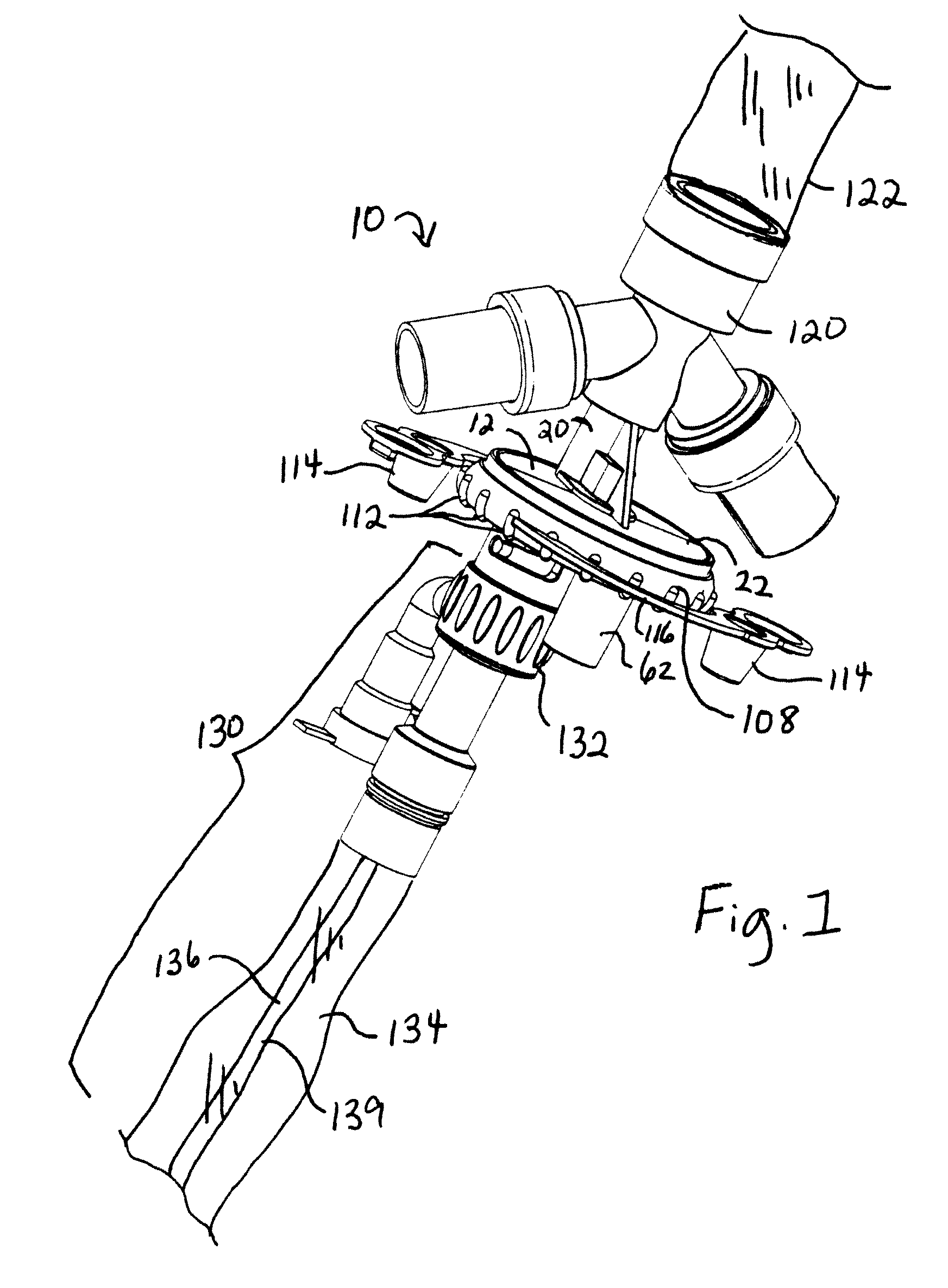 Respiratory access port assembly with passive lock and method of use