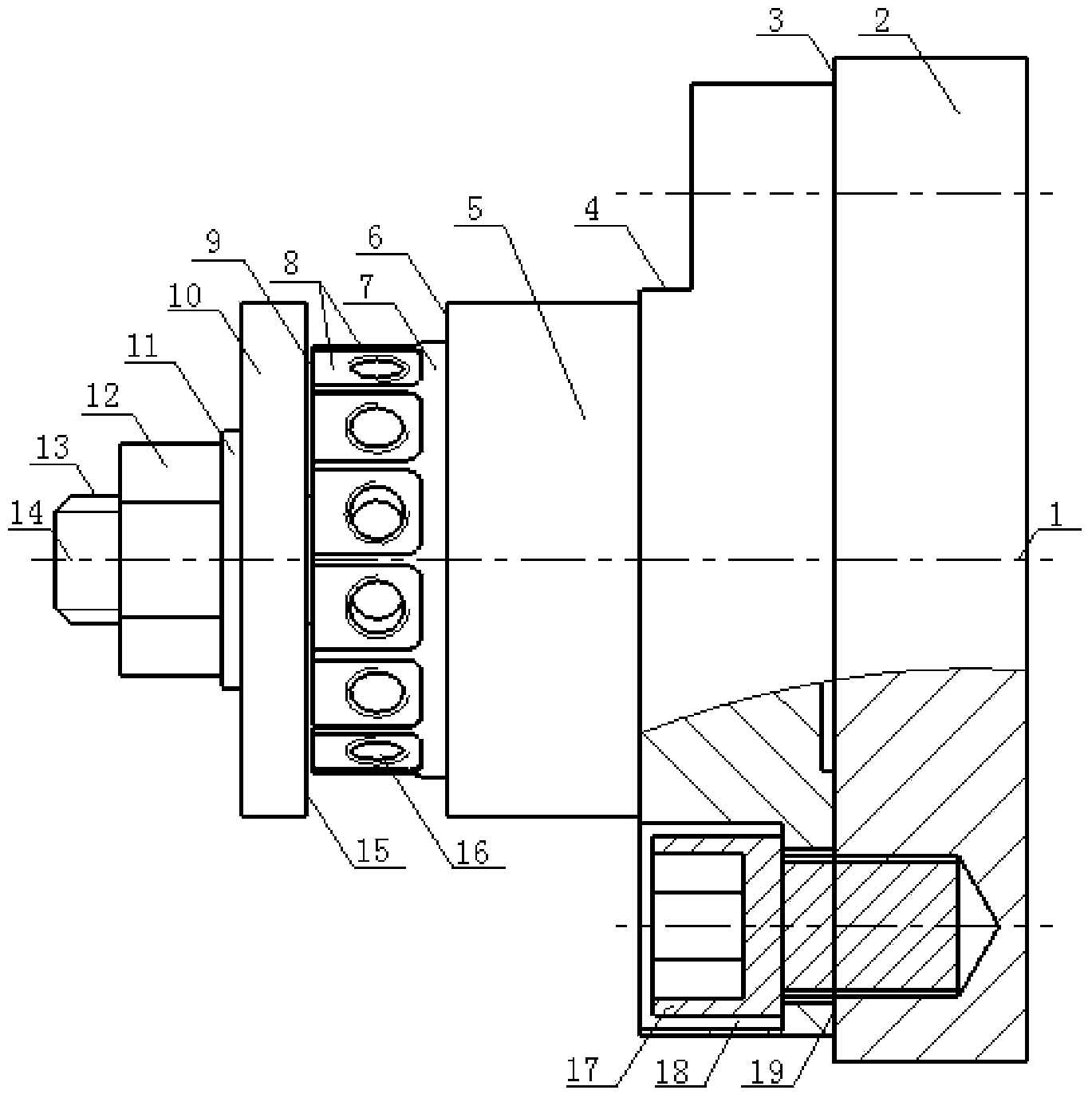 Clamping device for elastic material radial milling