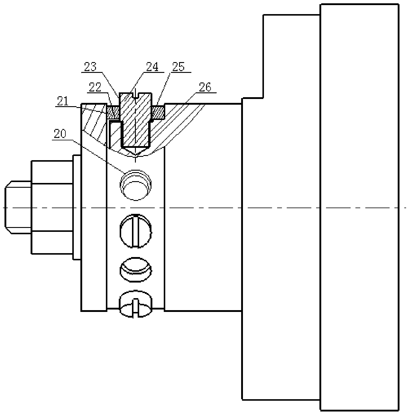 Clamping device for elastic material radial milling