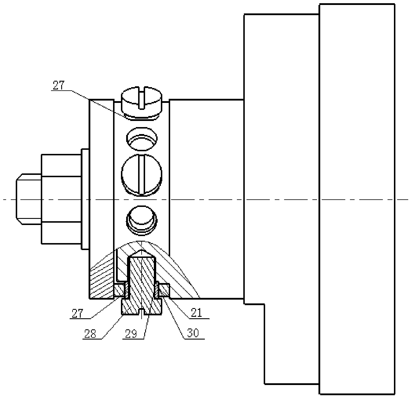 Clamping device for elastic material radial milling