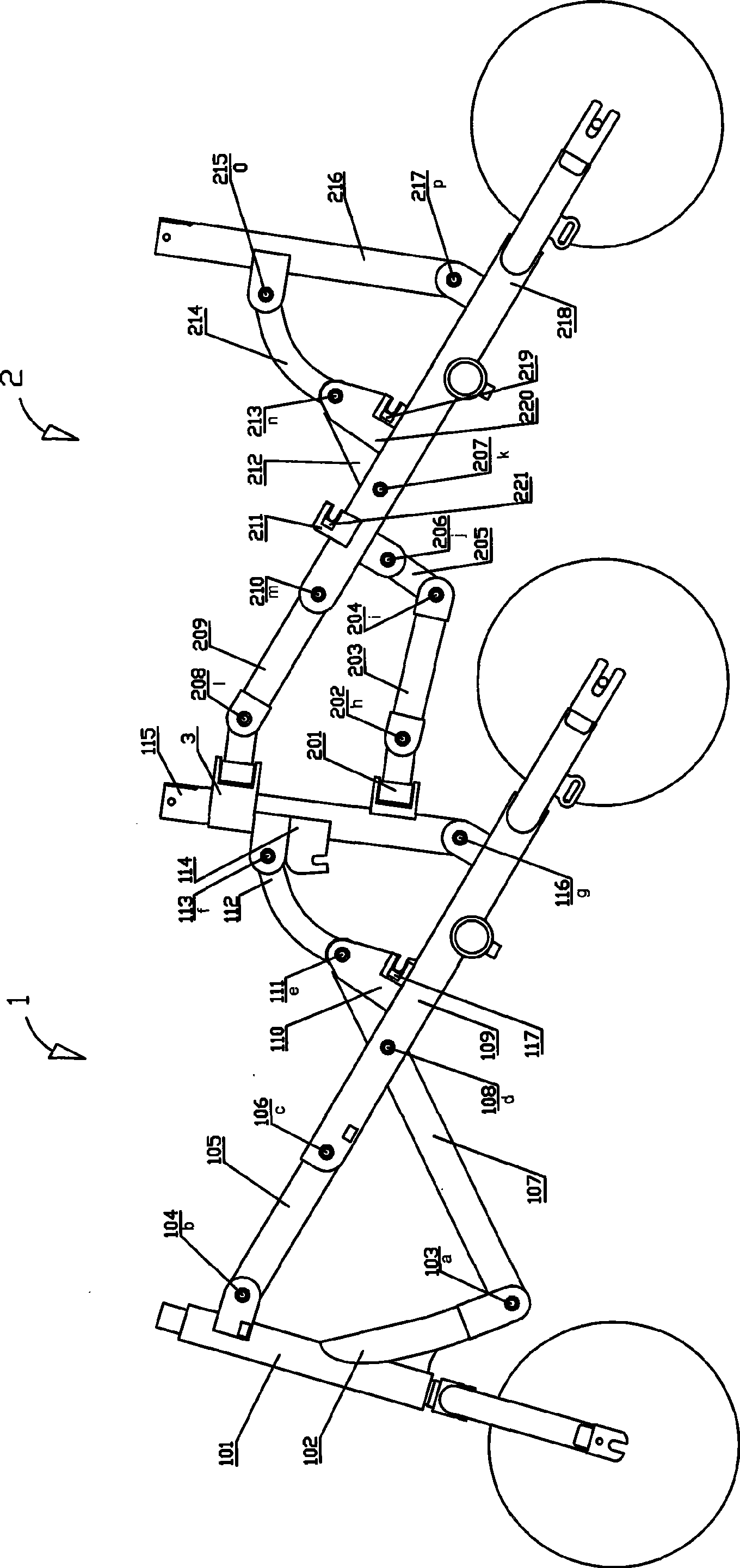 Easily pulled and folded portable multipurpose bicycle ridden by multiple persons