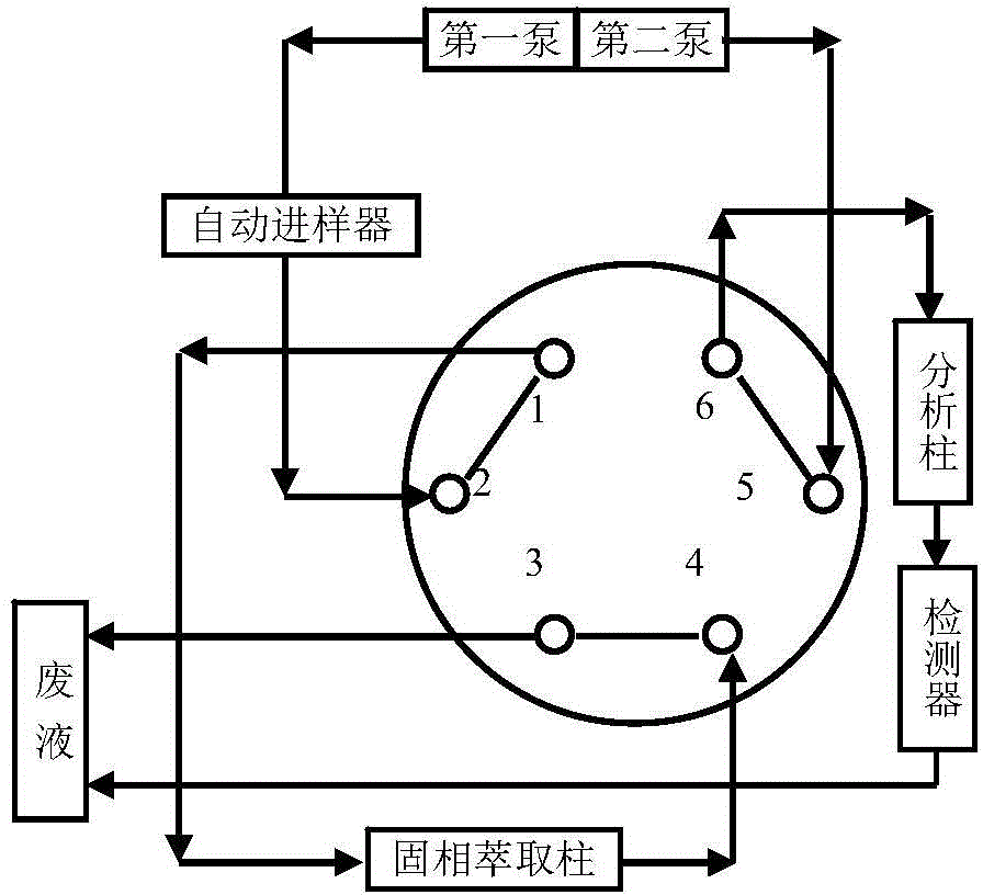 Determination method of vitamin A and vitamin E and corresponding on-line solid phase extraction analysis system