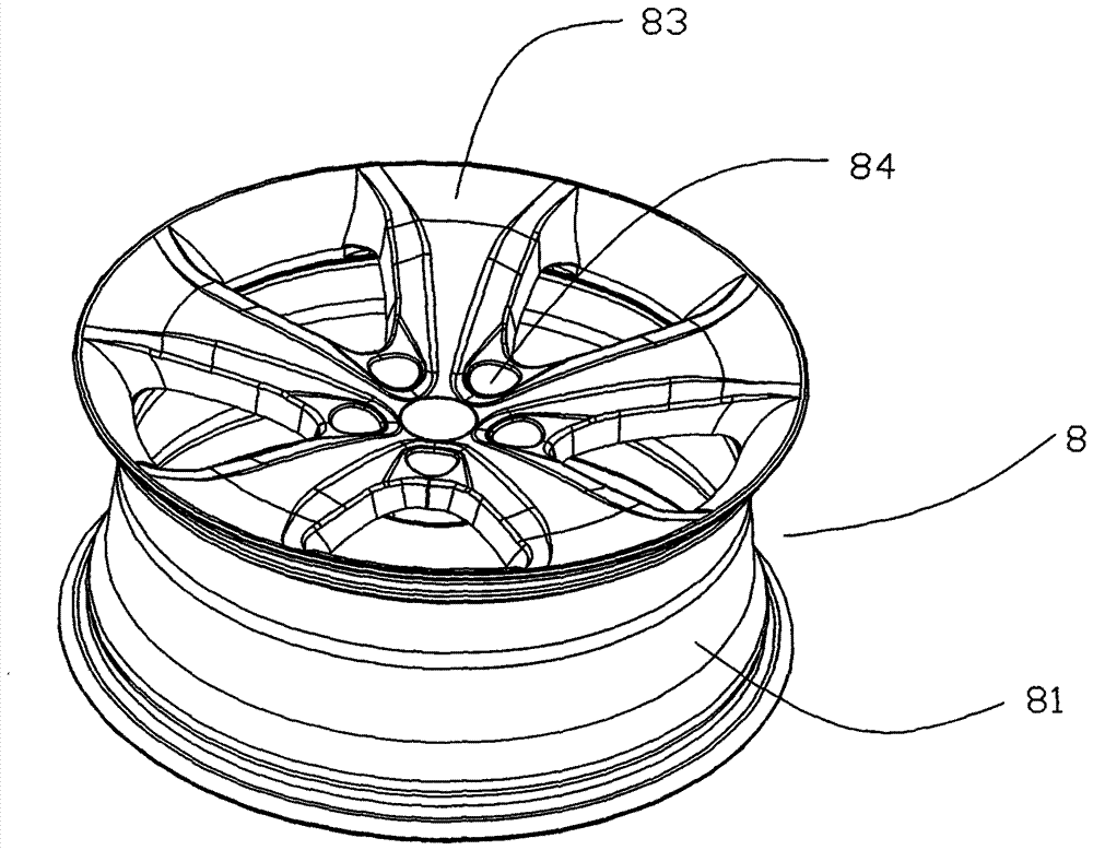 A mold structure for solidification and molding of carbon fiber automobile wheel hub blanks and a method for making products with the mold