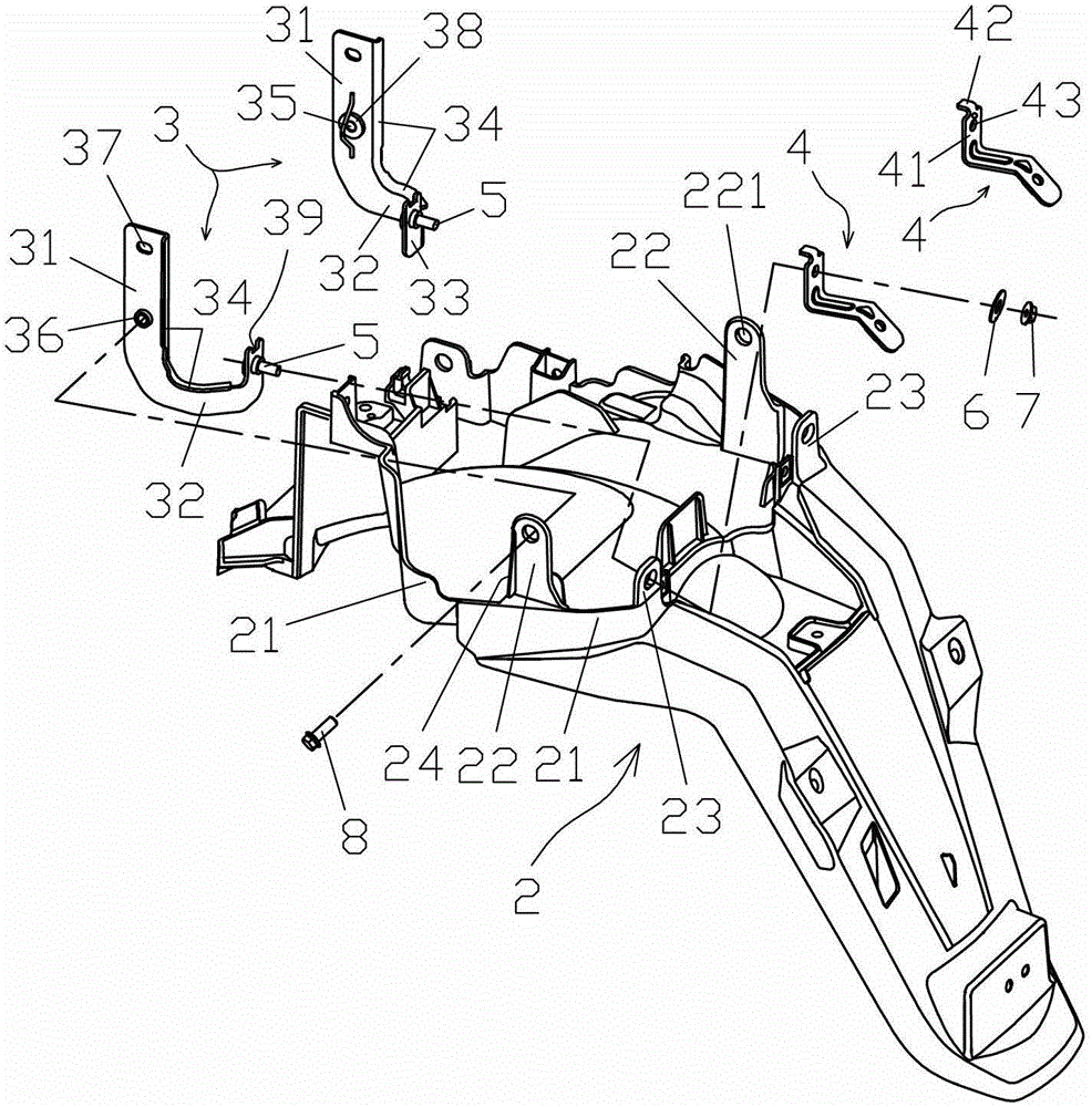 Rear fender assembly for small motor vehicles