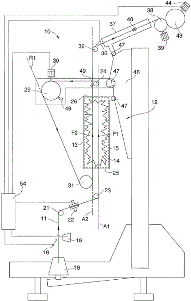 Device and method to eliminate fluff from a yarn