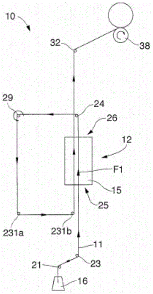 Device and method to eliminate fluff from a yarn