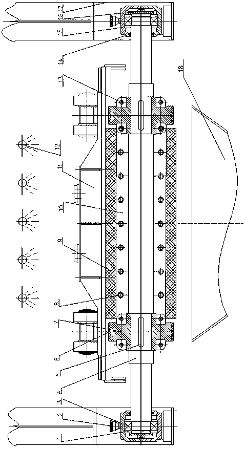 Automatic clay-mine cleaning device for ore carrying belt of heavy plate machine