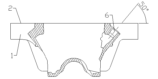 Machining process for inclined oil hole in oil pan