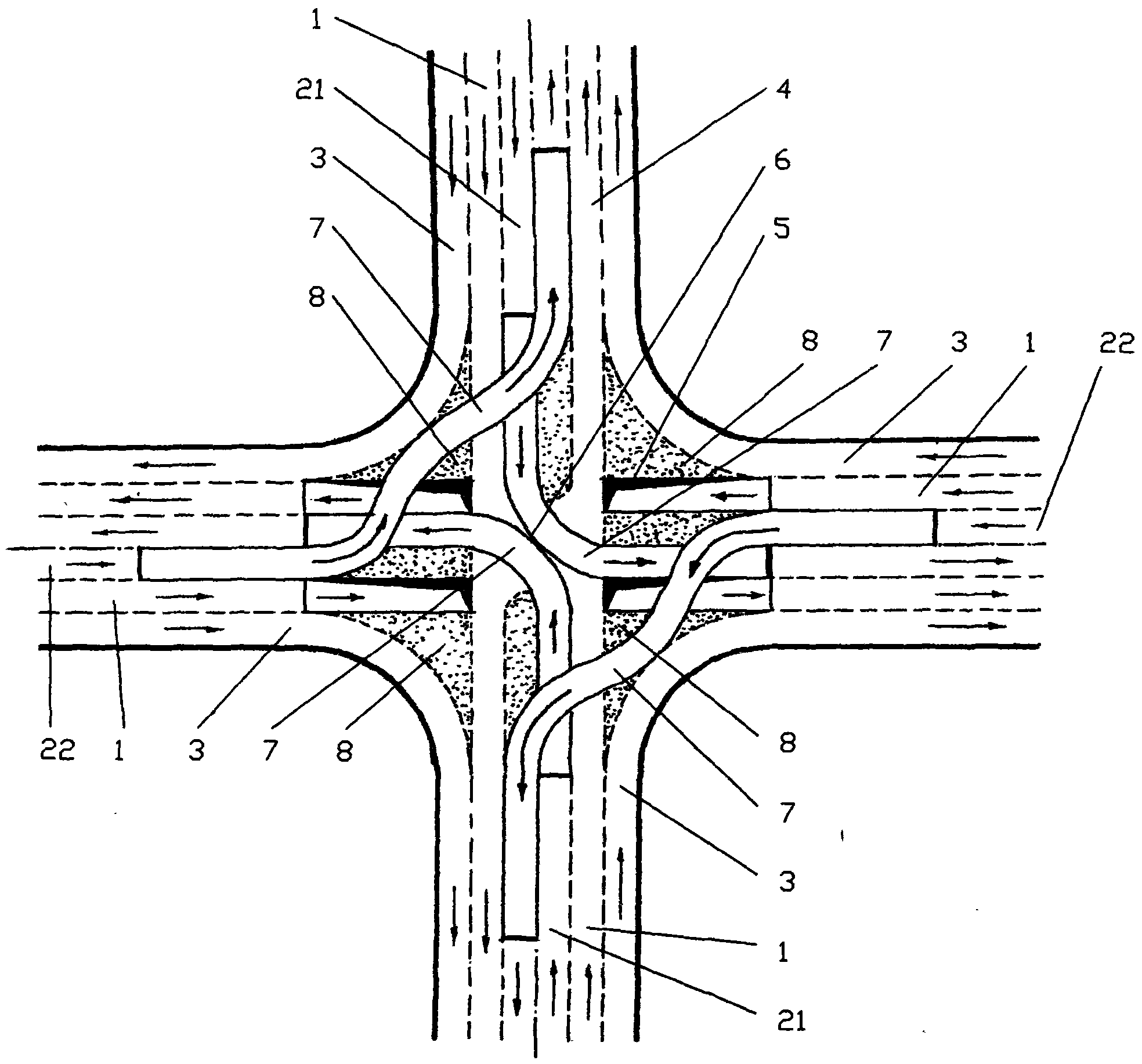 Convenient and smooth flyover crossroad traffic building without traffic light